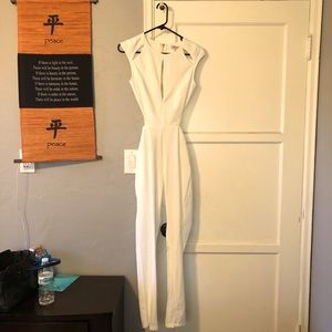 White Open back Jumpsuit
